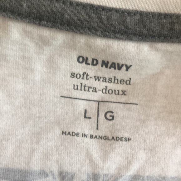 Old Navy Womans Blue Flower Print and White Stripe Jersey Size L - Picture 5 of 5